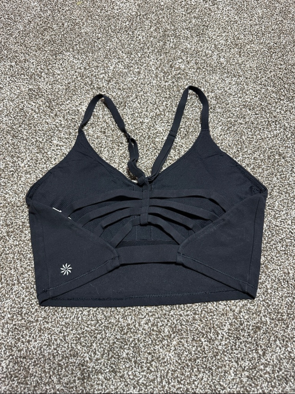Athleta Black Strappy Bralette Crop Top - no size tag - small